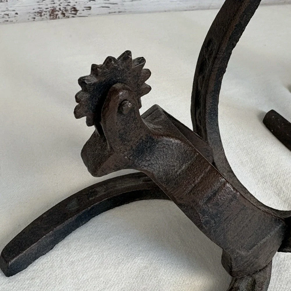 Vtg Horseshoe and Spurs Bookends Cast Iron Heavy Decorative Equestrian Kentucky